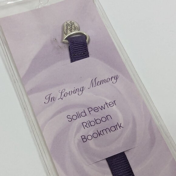In Loving Memory Pewter Heart Ribbon Bookmark by Bob Siemon Designs - Picture 2 of 6